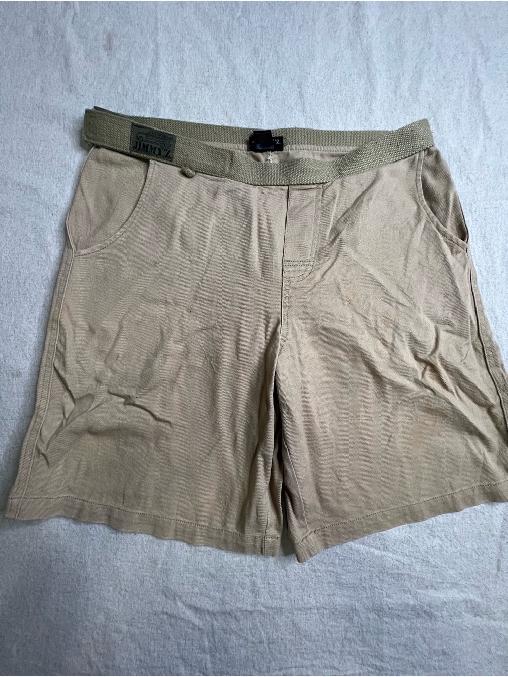 Men's Flat Front Cotton Shorts in Tan